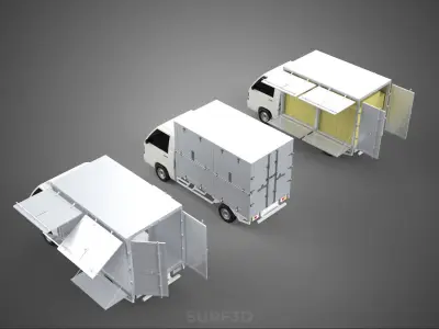 COLLECTION BOX TRUCK DELIVERY CARGO PICKUP FREIGHT CUBE VAN CAR 3D model
