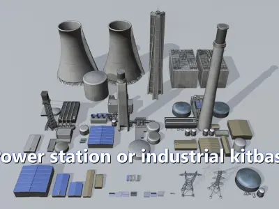 Power and Energy assets collection Low-poly 3D model