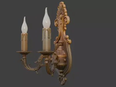 Ornate Antique Wall Sconce Lamp 3D Model 3D model
