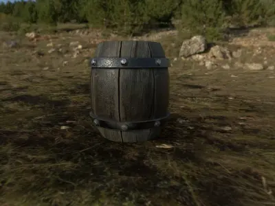 Barrel  Free low-poly 3D model