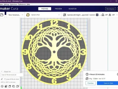 tree of life wall clock  3D print model