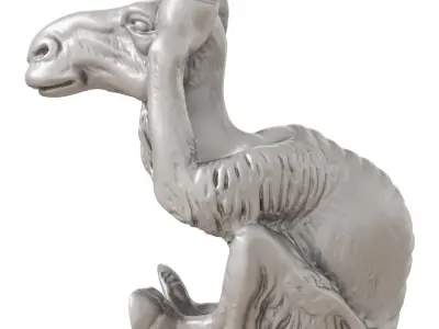 Egyptian figurine of a camel in the pose I cant hear anything 3D model