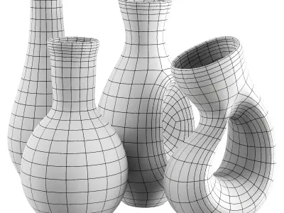 Vase decor Low-poly 3D model 11