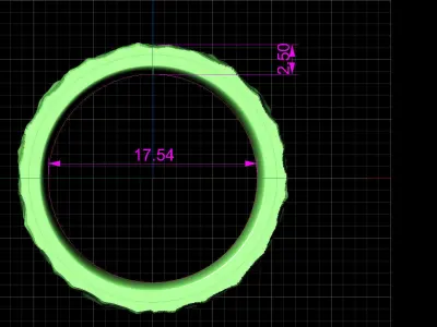 hammer ring band flat 3D print model