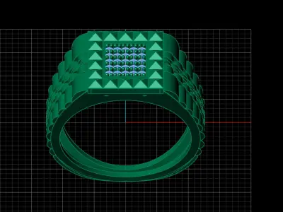 Print Ready STL 3DM  Gents Rings Diamond Men Ring  3D print model 11