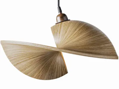 Udara Bamboo Shell Lampshade 40 3D model