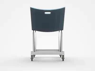 Industrial Inclined Chair On Wheels 3D model