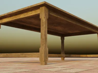 wood table Free low-poly 3D model purchase