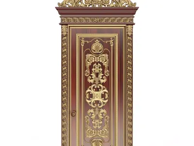 Carved Door Classic 01502 Wood Low-poly 3D model