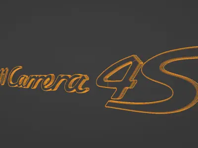 Porsche 911 Carrera 4S Badge 3D print model