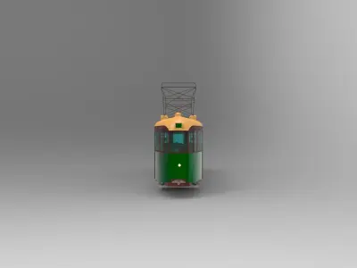Green modern locomotive 3D model