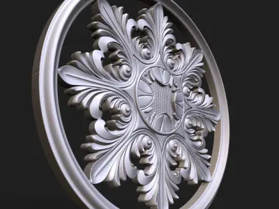 Carved Rosette decor element 01 3D print model