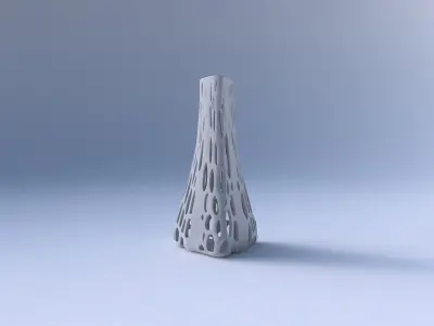 Vase grounded triangle with organic lattice 2 3D print model