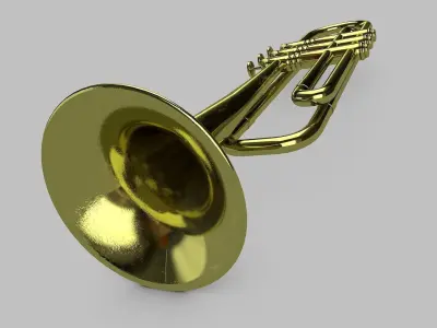 Trumpet model gold 3D model