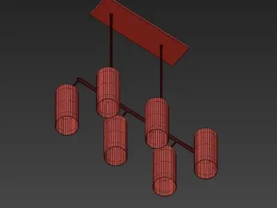 Glass Cylinder Chandelier 3D model
