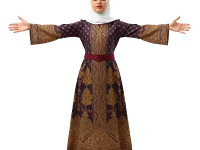 Elegant Kaftan Wearable model pack Low-poly 3D model