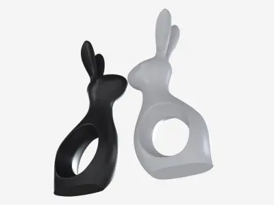 Ceramic Hare Figurines 3D model