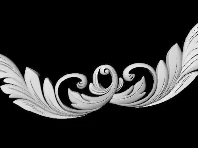 Central decor ornament for furniture 3D model 802