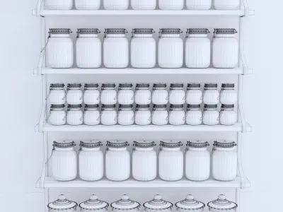 ShelfJar jars on shelf 3D model