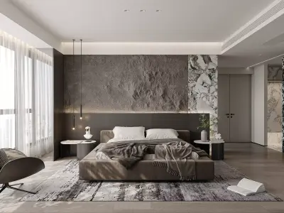 Luxury Modern Bedroom Suite 3D model