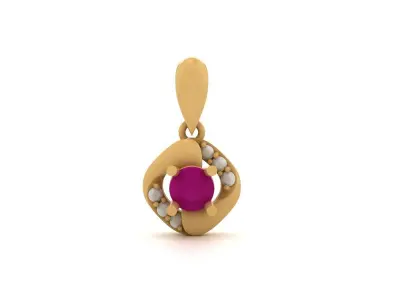 Solitaire Women Pendants 3dm STL OBJ FBX Render Details 3D print model 4