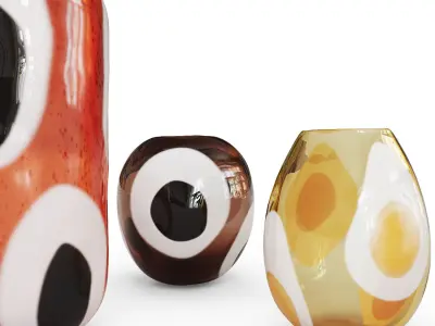 Set of colored glass vases j-line 3D model