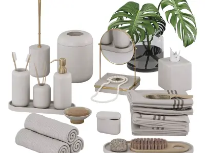 Bathroom decor set 02 3D model
