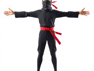 Stylized Ninja Model Pack with Red Accents Low-poly 3D model
