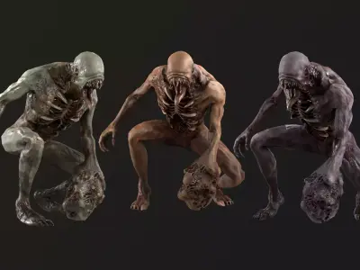 Mutant skeleton Free low-poly 3D model