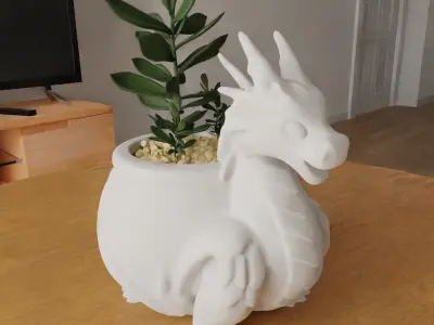 dragon planter - vase - garden urn - candy dish - candle holder 3D print model