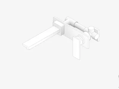 Wall Mixer Set - Luxury - Glide - Basin Low-poly 3D model