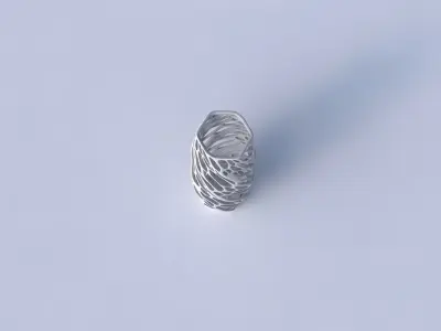 Vase twisted hexagon with twisted organic lattice 3D print model