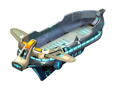 Space-material transport vehicle 3D model