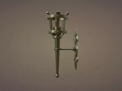 Medieval wall light Low-poly 3D model