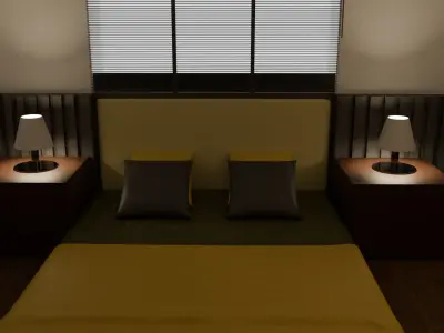 Modern Bedroom 3D Model Low-poly 3D model