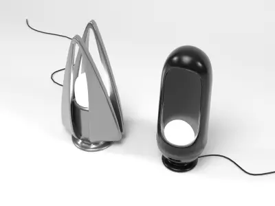 Sci-fi Lamps 2 Low-poly 3D model