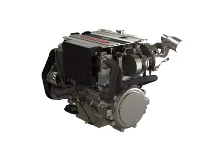 Bobtail 4LV Marine Diesel Engine 3D Model PBR Textured Yanmar 3D model