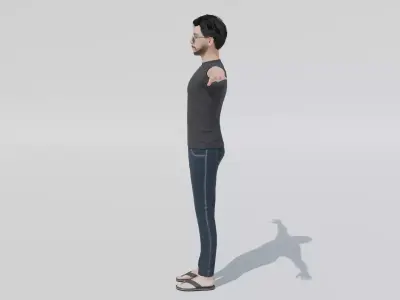 3D Character Model Full Body Rigged Game Animation Ready Low-poly 3D model