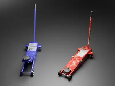 Hydraulic Floor Jack Low-poly 3D model