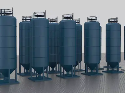 Boiler group of bottles Low-poly 3D model