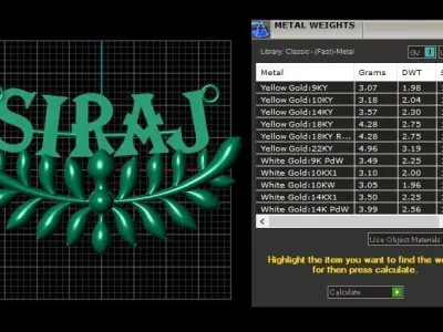 SIRAY NAME AND LEAF PENDANT 3DPRINTABLE MODEL  3D print model