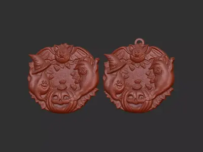 halloween bat ghost pumpkin funny model 3D print model