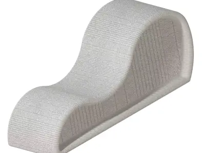 Premium Curved Chaise Lounge 3D print model