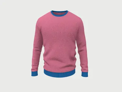 Sweater Full Sleeves Pink Low-poly 3D model