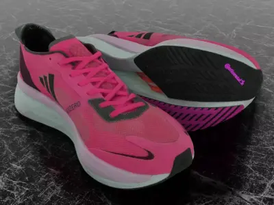 ADIDAS ADIZERO BOSTON 11 3D SHOES - PINK Low-poly 3D model