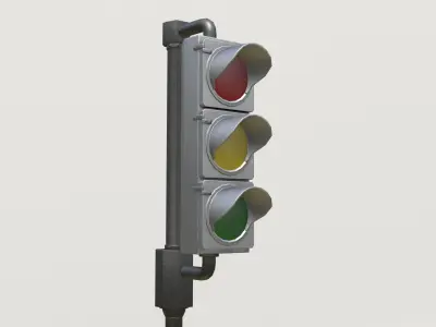 Game-ready retro traffic lights - Unity - UE4 Low-poly 3D model