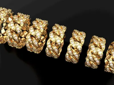 7 SIZE CUBAN RINGS PACK