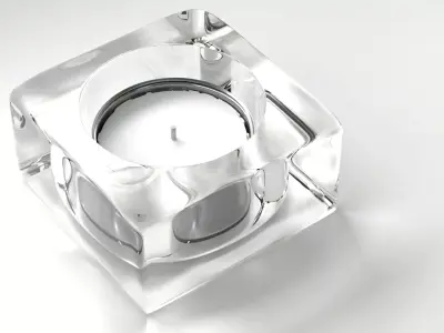 Glass Candle Holder 3D model