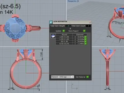 Round Diamond Ring 0909 3D print model
