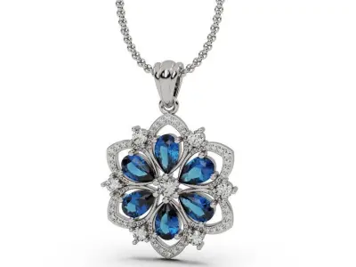 Women pendant necklace model 3D  3D print model